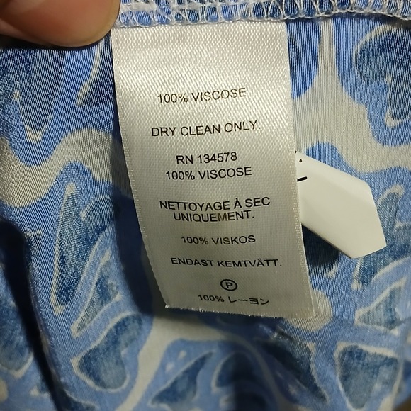 Vineyard Vines Women's Blue Print Tiered Midi Dress Summer Casual Short Sleeve - Picture 8 of 8